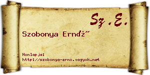 Szobonya Ernő névjegykártya